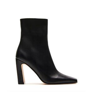 Women's Chunky Heel Ankle Booties Square Toe Side Zipper Dress Boots